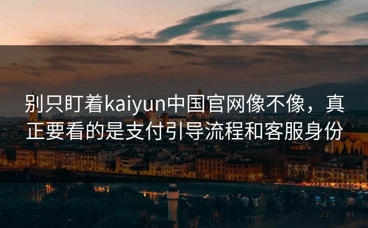 别只盯着kaiyun中国官网像不像，真正要看的是支付引导流程和客服身份