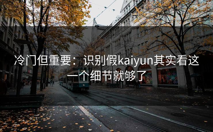 冷门但重要：识别假kaiyun其实看这一个细节就够了
